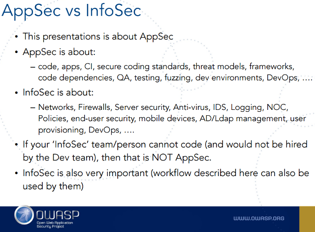 Appsec vs Infosec