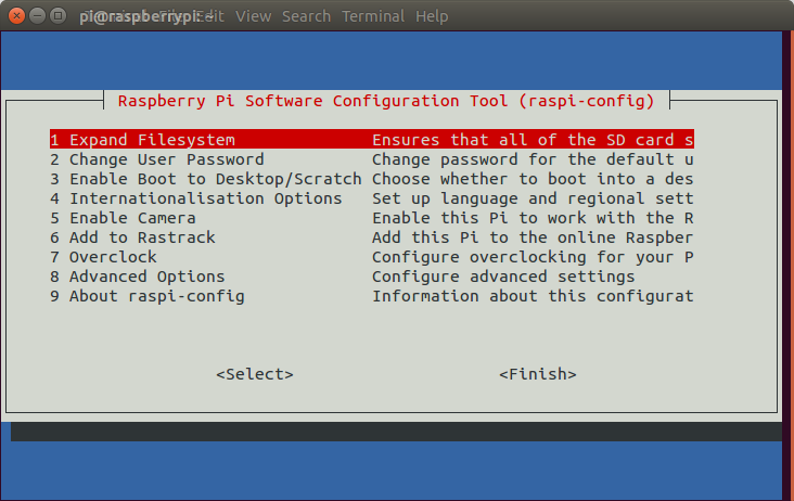 Expanding Raspbian filesystem